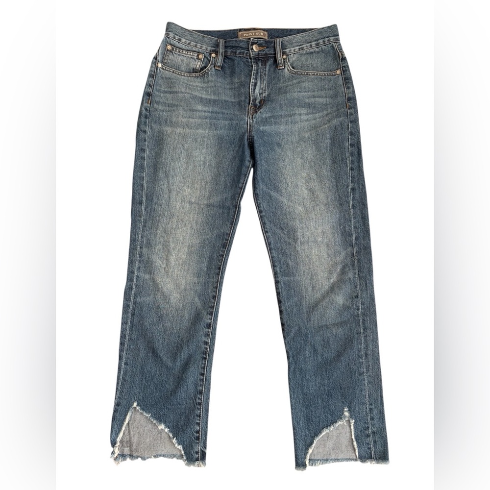 Point Sur Ripped Distressed Cropped High Rise Retro Boy Jeans Size 27 Petite